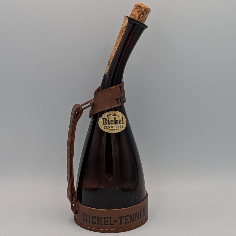 Vtg George Dickel Whiskey Bottle Leather Harness Saurian Brandy Star Trek Prop